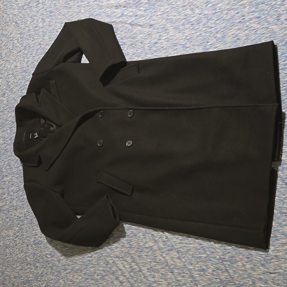 Forever 21 Women's Oversized Twill Trench Coat Black Size L